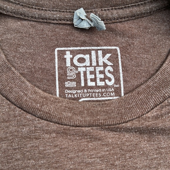 Talk it up Tees “reel life” 🎣front & back print w serval fishing quotes brown S - Picture 4 of 5
